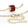 Red Garnet Station Necklace In 18K Gold Over Sterling Silver 3.36ctw
