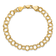 14k Yellow Gold 7mm Solid Triple Link Charm Bracelet