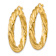 14k Yellow Gold Satin and Polished 1 1/2" Twisted Hoop Earrings