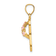 14K Yellow Gold 3D October Cubic Zirconia Birthstone Flip Flop Pendant