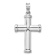 Rhodium Over 14k White Gold 3D Polished Stamping Cross Pendant