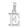 Sterling Silver Polished Block Initial -E- Pendant