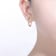 Emerald Color CZ U-Shaped Hoop Earrings In 14K Gold Over Sterling Silver