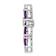 Rhodium Over 14k White Gold Amethyst and Diamond Cross Chain Slide Pendant