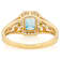 Blue Zircon And White Zircon Rectangular Octagonal Ring In 18K Gold Over
Sterling Silver 1.84ctw