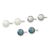 Rhodium Over Sterling Silver Multi-color Freshwater Pearl
Necklace/Bracelet/Earring Set