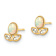 14k Yellow Gold Cubic Zirconia and Lab Created Opal Stud Earrings