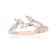 White Sapphire 14K Rose Gold Over Sterling Silver Dainty Leaf Design
Ring, 0.45ctw