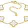 White Enamel Clover Gold-Tone Bracelet