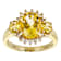 Yellow Beryl Oval And White Diamond Three-Stone Ring In Solid 14K Yellow
Gold 2.52ctw