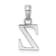 Rhodium Over 14k White Gold Polished Block Letter Z Initial Pendant