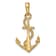 14k Yellow Gold 3D Solid Polished Anchor Pendant
