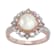 8-8.5mm Round White Freshwater Pearl with 0.20ctw Diamond 10K Rose Gold
Flower Ring