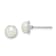 Rhodium Over Sterling Silver  6-7mm White Button Freshwater Cultured
Pearl Earrings
