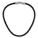 Stainless Steel Polished 6mm Woven Black Leather 19.5 Inch Necklace