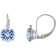 10K White Gold Lab Created Aquamarine and Diamond Round Leverback
Earrings 1.73ctw