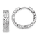 Rhodium Over 14k White Gold Diamond-Cut 1/2" Hinged Hoop Earrings
