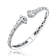 Panther CZ Cuff Bracelet In White Rhodium Over Brass