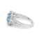 Paraiba Blue Apatite with Moissanite Accents Rhodium Over Sterling
Silver Halo Ring Blue Jewelry