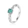 Emerald with Moissanite Accents Sterling Silver Ring, 0.89ctw