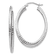 Rhodium Over 14k White Gold Diamond-Cut and Polished 1 1/2" Oval
Hoop Earrings