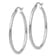 Rhodium Over 14k White Gold 1 3/8" Polished Tube Hoop Earrings