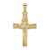 14K Yellow Gold with White Rhodium Polished Claddagh Cross Pendant
