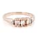 Morganite And White Diamond Band Ring In 18K Rose Gold Over Sterling
Silver 0.52ctw