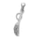 Rhodium Over 14k White Gold 3D Polished and Textured Lacrosse Stick Pendant