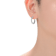 Scalloped Hoop Earrings In Rhodium Over Brass