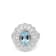 10x8mm Oval Aquamarine and White CZ Rhodium Over Sterling Silver Ring, 2.46ctw