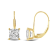 White Cubic Zirconia 14k Yellow Gold Earrings With Velvet Gift Box 1.00ctw