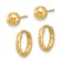 14k Yellow Gold Polished 5mm Ball and 3/8" Hinged Hoop Earring Set