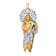 14K Two-tone Gold  Cubic Zirconia Diamond-Cut Saint Jude Pendant