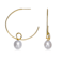 Freshwater Pearl Open Hoop Earrings In 14K Gold Over Sterling Silver