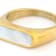 Mother-Of-Pearl Signet Gold-Tone Ring