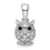 Rhodium Over Sterling Silver Black and White Cubic Zirconia Owl Pendant