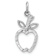 Rhodium Over 14k White Gold Diamond-Cut Apple Charm