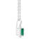 6x4mm Emerald Cut Emerald 1/8 ctw Diamond Rhodium Over Sterling Silver
Halo Pendant with Chain