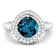 Cushion Cut London Blue Topaz and White Diamond 14K White Gold Halo Ring
2.39 ctw