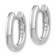 Rhodium Over 14k White Gold 1/2" Oval Hinged Hoop Earrings
