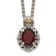 Sterling Silver with 14K Accent Antiqued Garnet Necklace