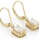 Diamond Simulant Radiant Earrings In 18K Gold Over Sterling Silver