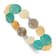 Sterling Silver Jade, Magnesite and Sardonyx Stretch Bracelet