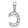 Rhodium Over 14K White Gold Lab Grown Diamond Letter C Initial Pendant