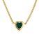 14K Yellow Gold Over Sterling Silver Lab Created Emerald Heart Curb
Chain Necklace .8ctw