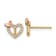 14K Yellow Gold and 14K Rose Gold Heart with Butterfly and Cubic
Zirconia Stone Stud Earrings