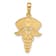 14k Yellow Gold Textured Caduceus with Nurses Cap Pendant