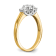 14K Two-tone Gold Lab Grown Diamond SI1/SI2, G H I, 3-Stone Engagement Ring