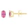 5x3mm Oval Pink Topaz 14k Yellow Gold Stud Earrings